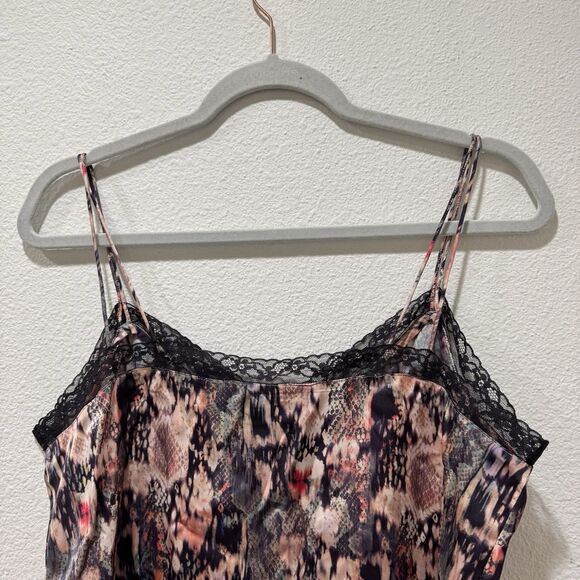 ALLSAINTS Nia Masala Lizard Snake Print Lace Trim Cami Tank Top Sz 8 Y2K - Picture 7 of 7